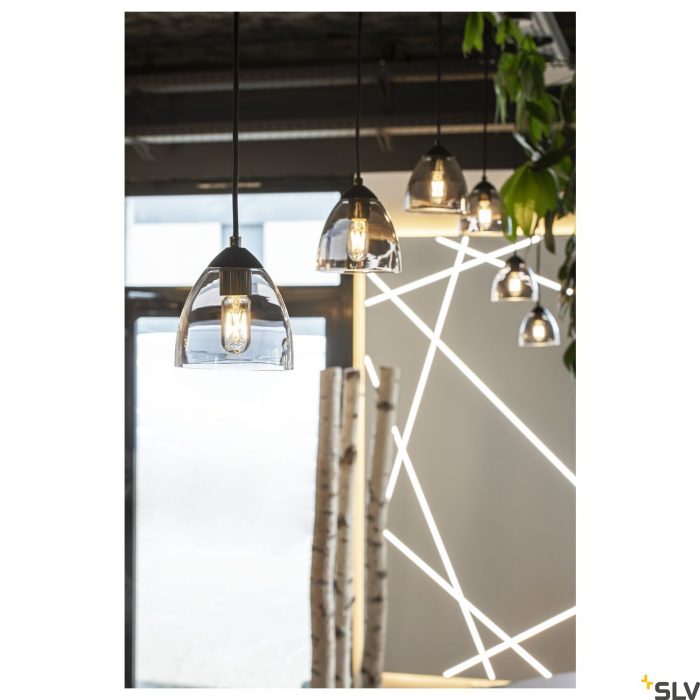 black / transparent pendant light