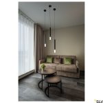 indoor LED pendant black flat canopy