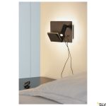 indoor LED surface-mounted wall light 3000K black version left incl. USB connection