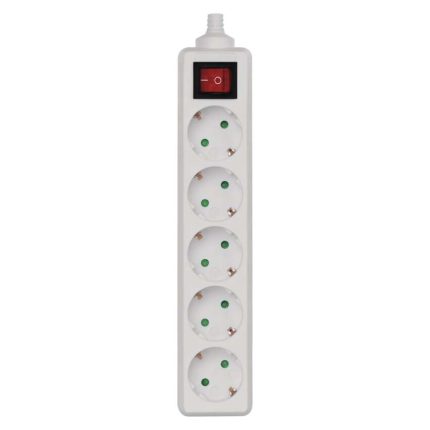 Πολύπριζο – 5schuko – PVC – Switch – Άσπρο