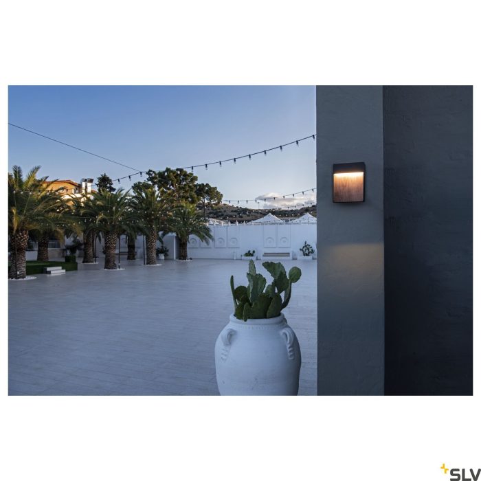 Outdoor LED surface-mounted wall light 3000K IP65 anthracite/brown