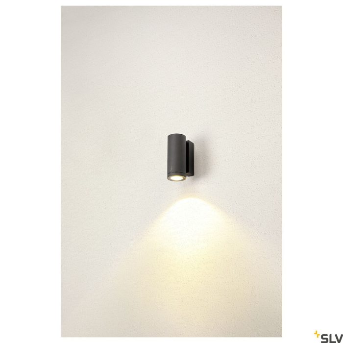 single outdoor LED surface-mounted wall light anthracite