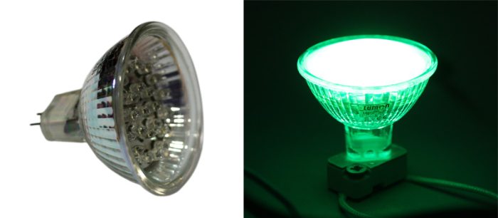 Led Λαμπα Par16 24Led 1.8W 230V Πρασινο