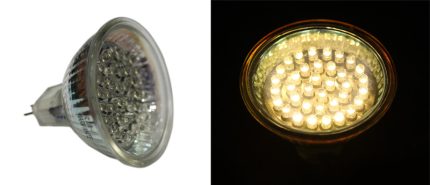 Led Λαμπα Par16 Me 36Led 1.9W 12Vac/Dc 30° Θερμο 3000Κ