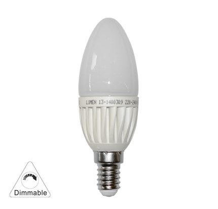 Led Λαμπα Κερακι Ε14 3W 230V Ντιμαριζομενο Ψυχρο 6200Κ