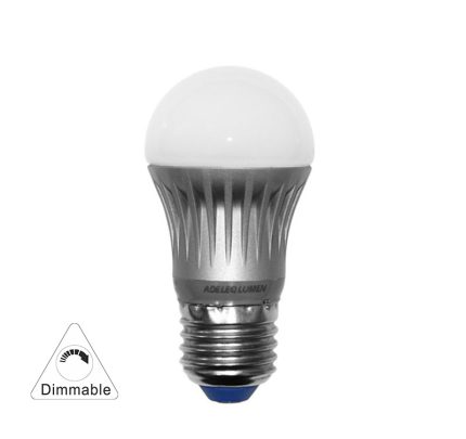 Led Λαμπα Σφαιρικο Ασημι Αλουμιν Ε27 5W Ντιμαριζομενο Ψυχρο