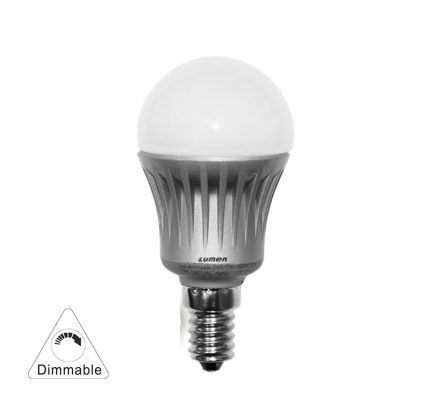 Led Σφαιρικο Aσημι Αλουμινιο Ε14 5W 230V Ντιμαριζομενο Ψυχρο