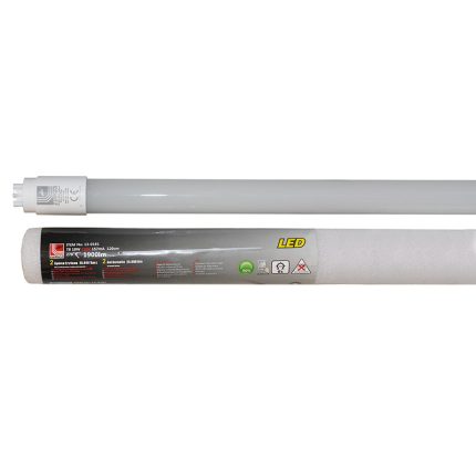 Led Λαμπα Γυαλινη T8 120Cm 18W 230V Διπλης Τροφοδος. Λευκο