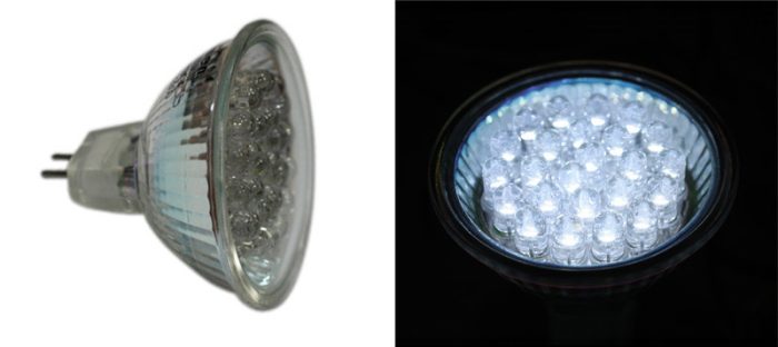 Led Λαμπα Par16 Με 24Led 1.4W 12Vdc 30° Ψυχρο 6200Κ