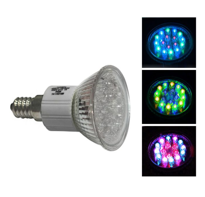 Led Λαμπα Ε14 18Led 1.5W 230V R.G.B