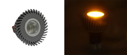 Led Λαμπα Ισχυος Mr16 3W 12Vαc/Dc 1 Led 30° Πορτοκαλι