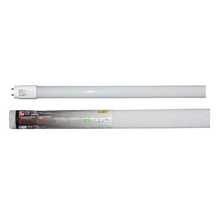 Led Λαμπα Γυαλινη T8 150Cm 24W 230V Διπλης Τροφοδος. Ψυχρο