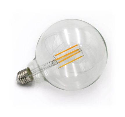 Led Λαμπα Cog Globe Φ125 Διαφανο Ε27 8W 230V Θερμο