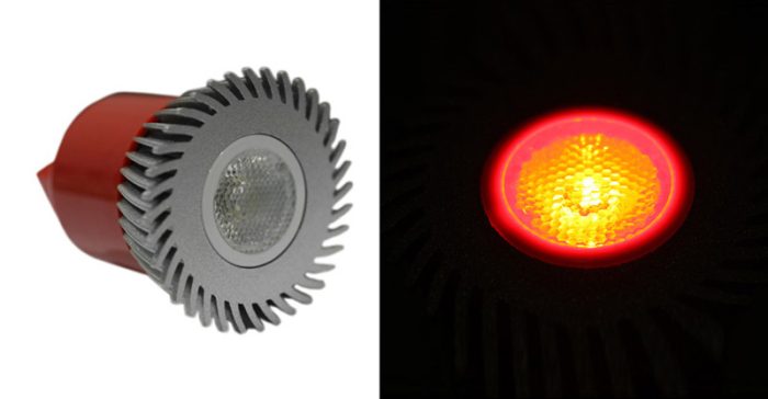 Led Λαμπα Ισχυος Mr16 3W 230V 1 Led 30° Κοκκινη