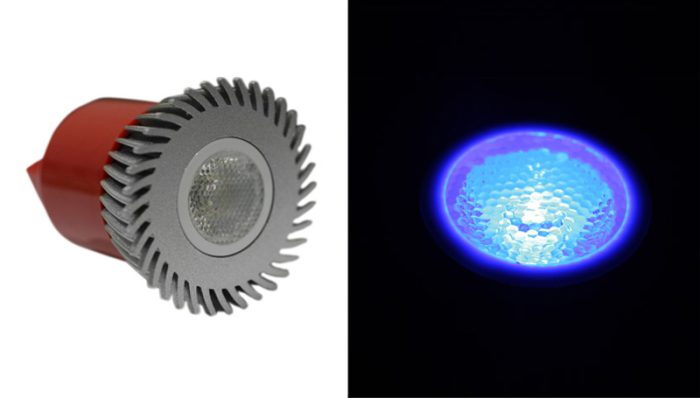 Led Λαμπα Ισχυος Mr16 3W 230V 1 Led 30° Μπλε