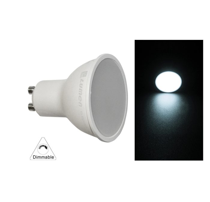 Led Λαμπα Gu10 7W 230V 105° Ντιμαριζομενο Ψυχρο 6200Κ