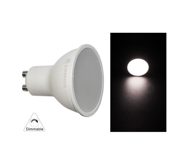 Led Λαμπα Gu10 7W 230V 105° Ντιμαριζομενο Λευκο 4000Κ