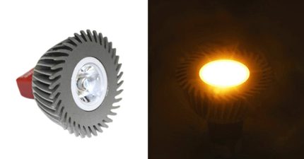 Led Λαμπα Ισχυος Mr16 3W 12Vac/Dc 1 Led 10° Πορτοκαλι