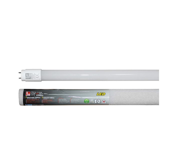 Led Λαμπα Γυαλινη T8 150Cm 24W 230V Διπλης Τροφοδος. Θερμο