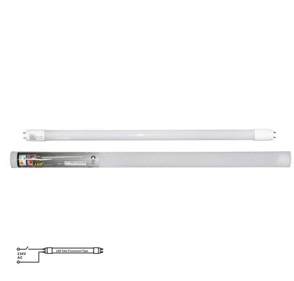 Led Λαμπα Γυαλινη T8 60Cm 9W 230V Μονης Τροφοδοσιας Λευκο