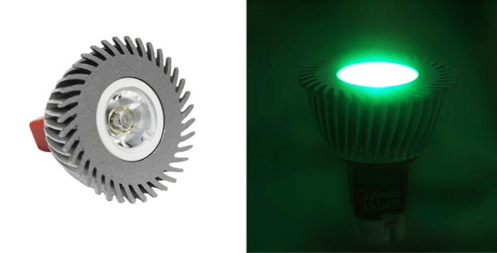 Led Λαμπα Ισχυος Mr16 3W 12Vac/Dc 1 Led 10° Πρασινη