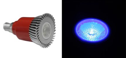 Led Λαμπα Ισχυος E14 3W 230V 1 Led 30° Μπλε