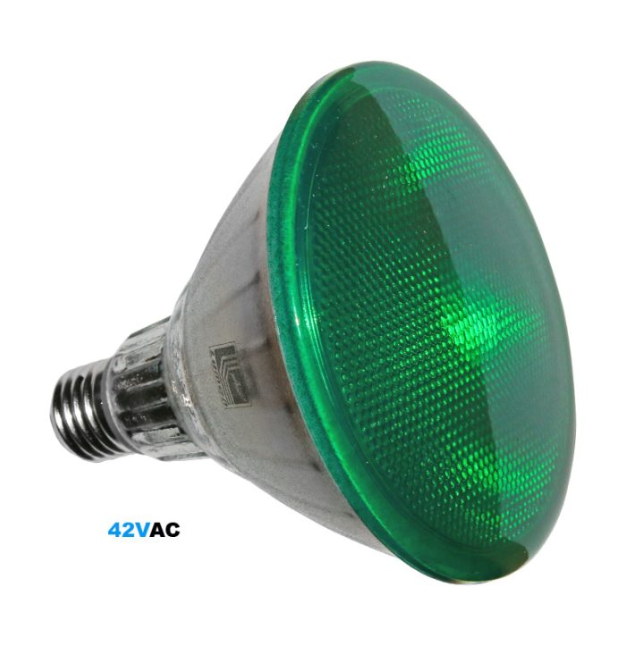 Led Λαμπα Γυαλινη Par38 E27 10W 42Vac 75° Πρασινη Ip65