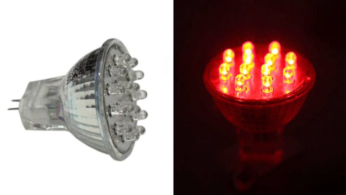 Led Λαμπα Mr11 15Led 0.8W 230V Kokkinο