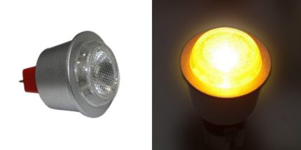 Led Λαμπα Ισχυος Mr11 1W 12Vac/Dc 30° Πορτοκαλι