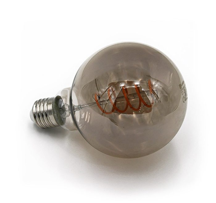 Led Λαμπα Cog Spiral Globe Φ95 Smoky Ε27 6W Ντιμαριζ.Θερμο