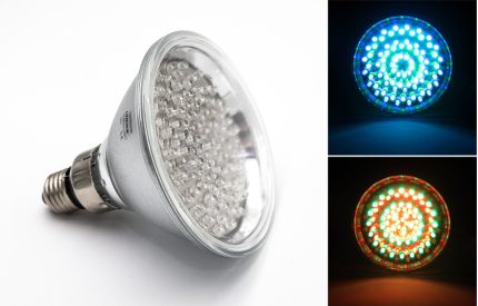 Led Λαμπα Γυαλινη Par38 E27 120Led 8.5W 42Vac 15° Rgb