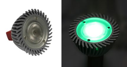 Led Λαμπα Ισχυος Mr16 3W 12Vac/Dc 1 Led Ntimαρ.10° Πρασινο