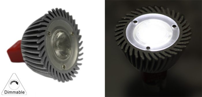 Led Ισχυος Mr16 3W 12Vac/Dc 1 Led Ντιμαρ.Εν.Φακο 30° Ψυχρο