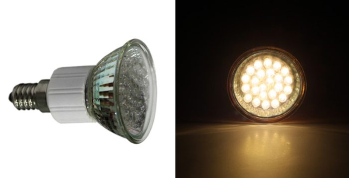 Led Λαμπα Ε14 24Led 1.4W 230V Θερμο 3000Κ