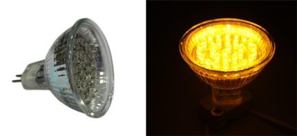 Led Λαμπα Par16 30Led 2W 230V Κιτρινο-Πορτοκαλι