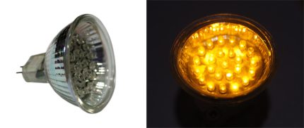 Led Λαμπα Par16 24Led 1.8W 230V Κιτρινο-Πορτοκαλι