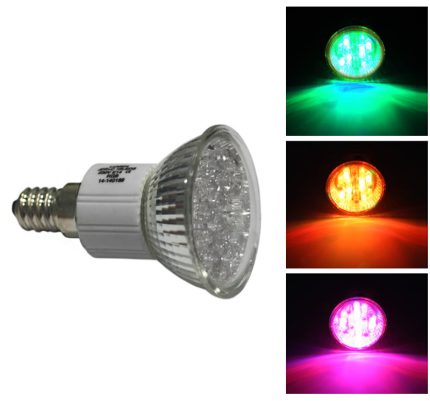 Led Λαμπα Ε14 24Led 0.8W 230V R.G.B