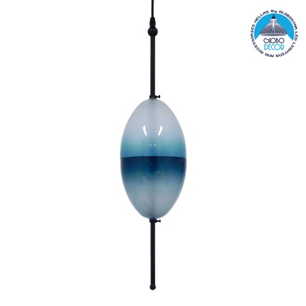 GloboStar® TEARDROP 01501 Μοντέρνο Κρεμαστό Φωτιστικό Οροφής Τρίφωτο 3 x G4 Γυάλινο Τιρκουάζ Διάφανο Φ16 x Υ66cm