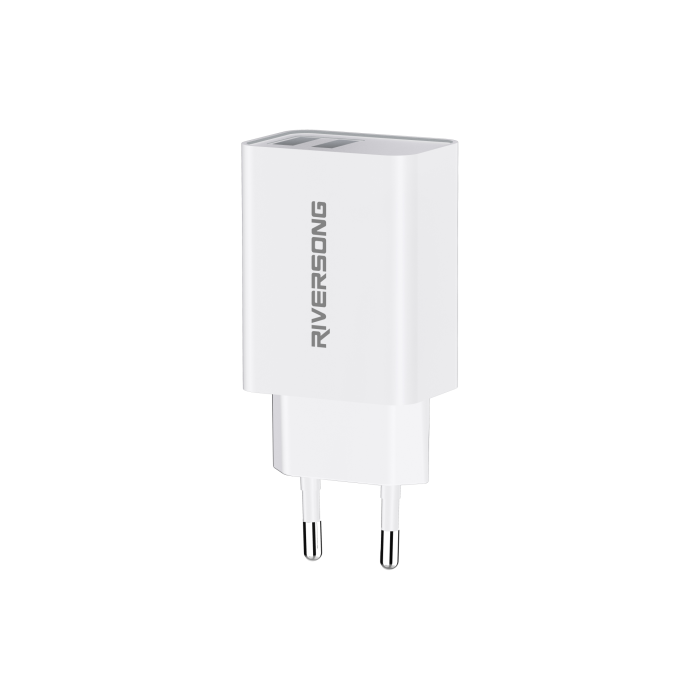 Riversong Travel Adapter SafeKub D2 2.4A Dual USB White