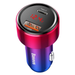 Baseus Car Charger USB/Type-C QC 3.0 45W Red Blue