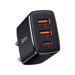 Baseus Compact Quick Charger Type-C/2xUSB 30W Black