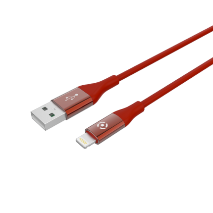 Celly Color Data Cable Extra Strong Lightning Usb 1.5m Red