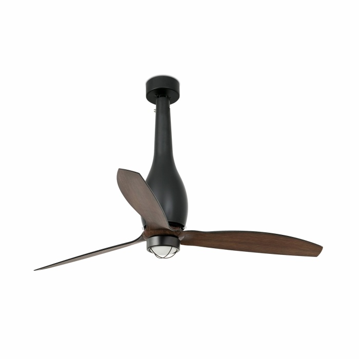 ETERFAN M LED Matt black/wood fan with DC motor