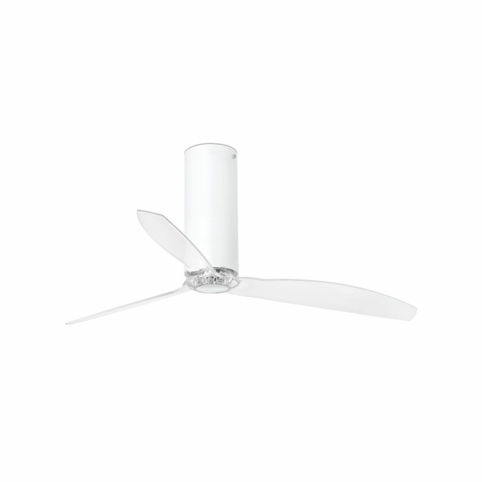 TUBE FAN M Shiny white/transparent fan with DC motor