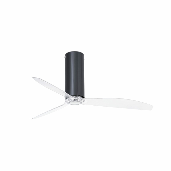 TUBE FAN M Shiny black/transparent fan with DC motor