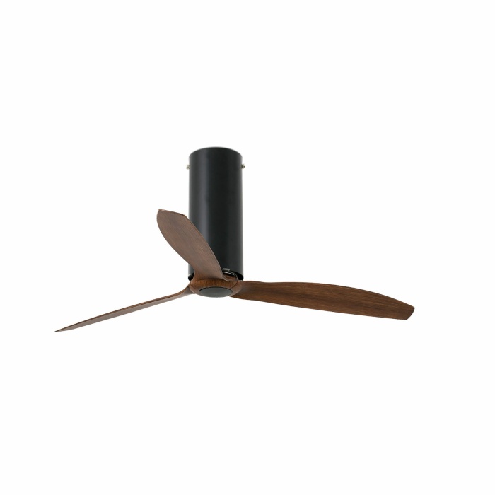 TUBE FAN Matt black/wood fan with DC motor