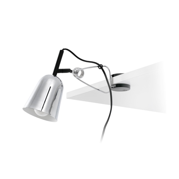 STUDIO Chrome and white clip lamp