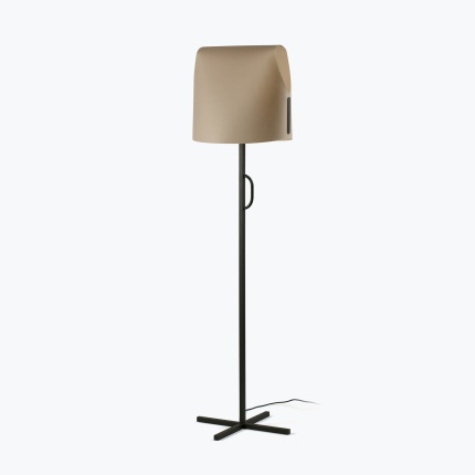 LUANG Black/camel floor lamp