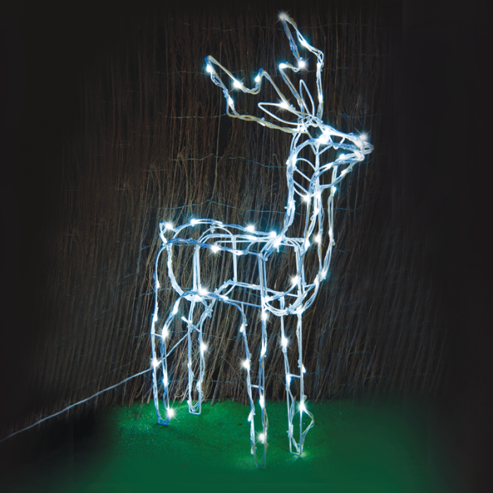 Standing Reindeer 100 LED Σχεδ. Λαμπ Σειρα CW Αντ.31VDC & 8 Προγ. IP44