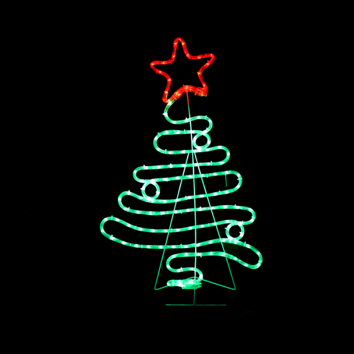 Christmas Tree 132 LED Σχεδιο 5.5M Μονοκαναλ Φωτοσωλ Red-Green IP65 54X90cm 1.5M Καλωδ